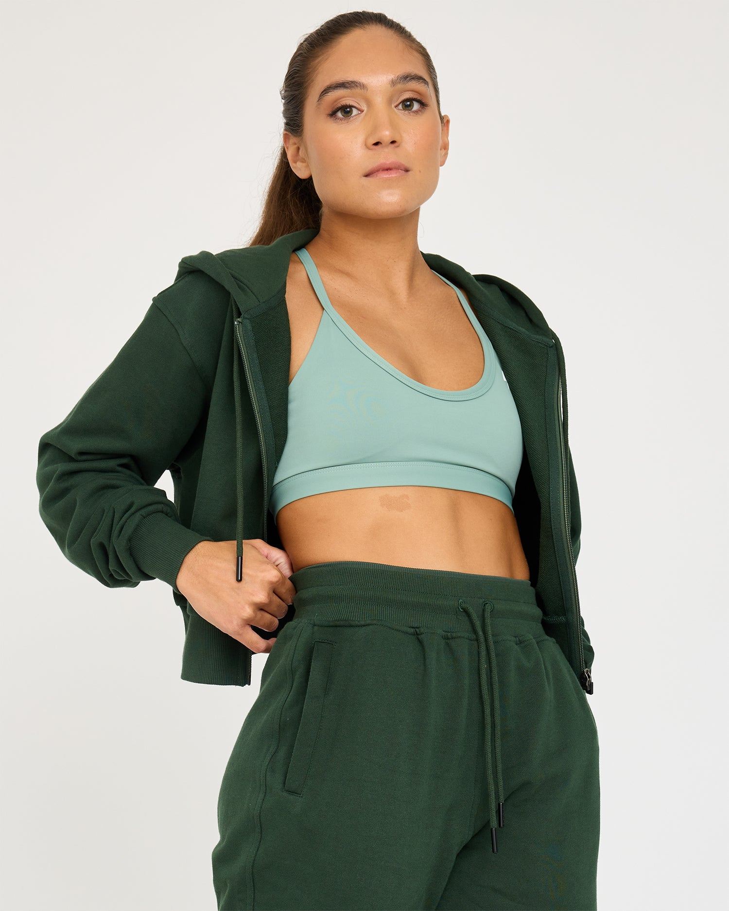 Sudadera con cremallera Core Classic Cropped
